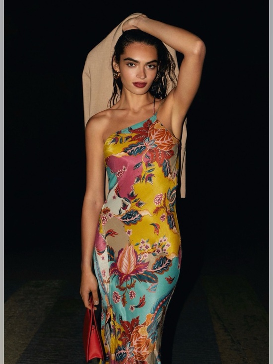 Bl^Nk London Dresses & Skirts - BL-NK Anthropologie One Shoulder Floral Slip Maxi Dress Multicolor Size 6 Boho